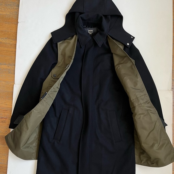 MCM Worldwide Mens Medium Wool Zip Hood Coat New - Picture 4 of 15